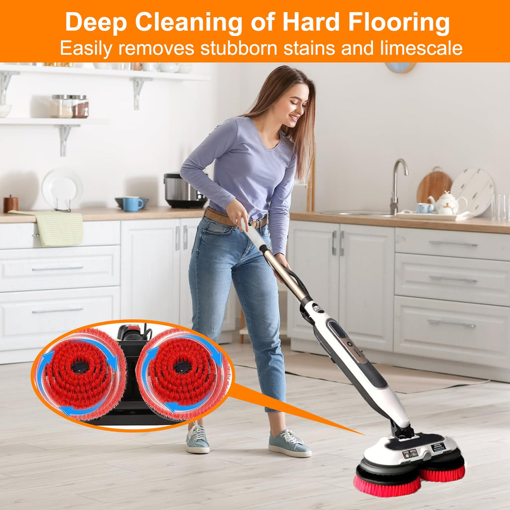 2 Pack S7001 Upgraded Mop Pad Replacement Brush Heads for Shark Steam Mop Pads Compatible with Shark S8201/S7000Series | for Deep Cleaning Hard Floors (2 Red Brush)