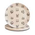 Nook Theory 4 Pack Reusable Bamboo Plates - Non-Toxic Toddler and Kids Plate, Dishwasher Safe, Not Microwavable Dinnerware (Catdog 8")