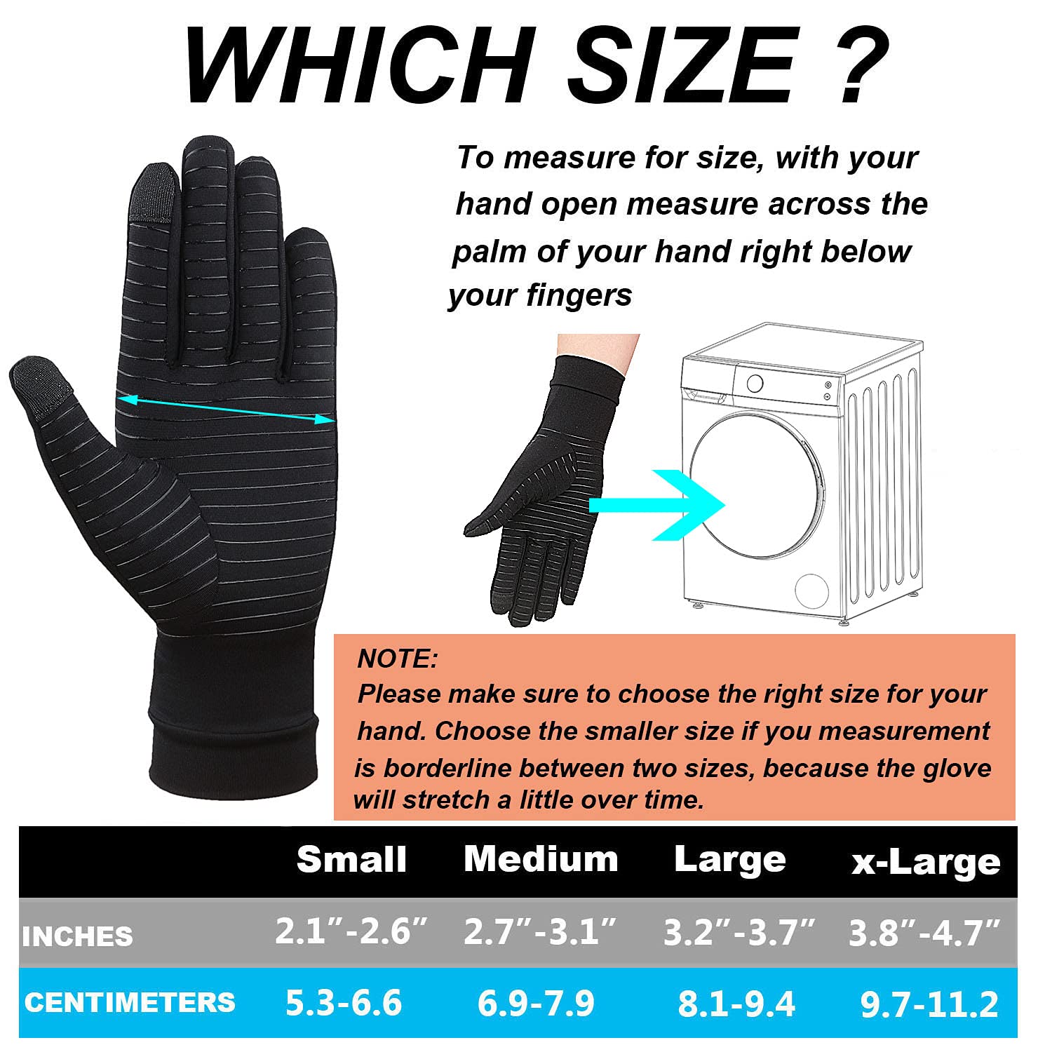 2-Pairs Pack Copper Full Finger Compression Gloves, Copper Arthritis Gloves for Women & Men Relieve Pain from Arthritis Pain, Swelling and Rheumatoid, and Everyday Hands Support (Medium (Pack of 2))