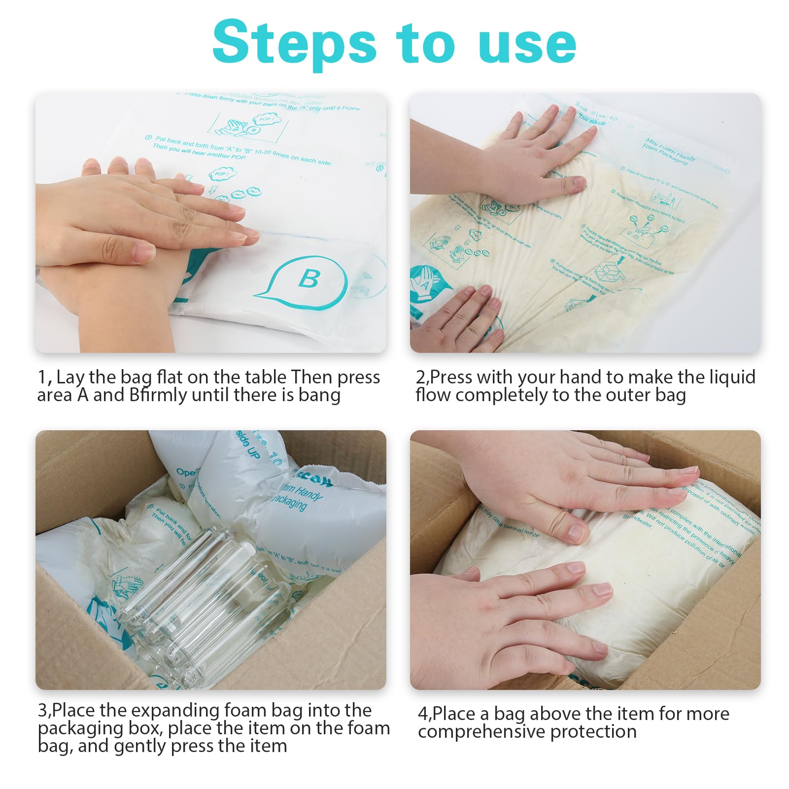 6 PCS Expanding Foam, 16”x 14” Packing Foam Instant Pack Packing Material Expandable Foam for shipping - Shipped from Canada