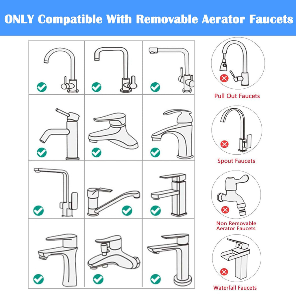 Faucet to Garden Hose Adapter with Aerator, Swivel Aerator Adapter to Connect Garden Hose, Faucet Adapter Kit for Bathroom/Kitchen, 3/4" GHT Thread Chrome