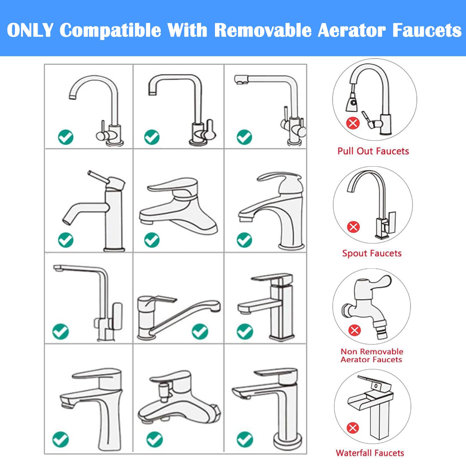 Faucet to Garden Hose Adapter with Aerator, Swivel Aerator Adapter to Connect Garden Hose, Faucet Adapter Kit for Bathroom/Kitchen, 3/4" GHT Thread Chrome