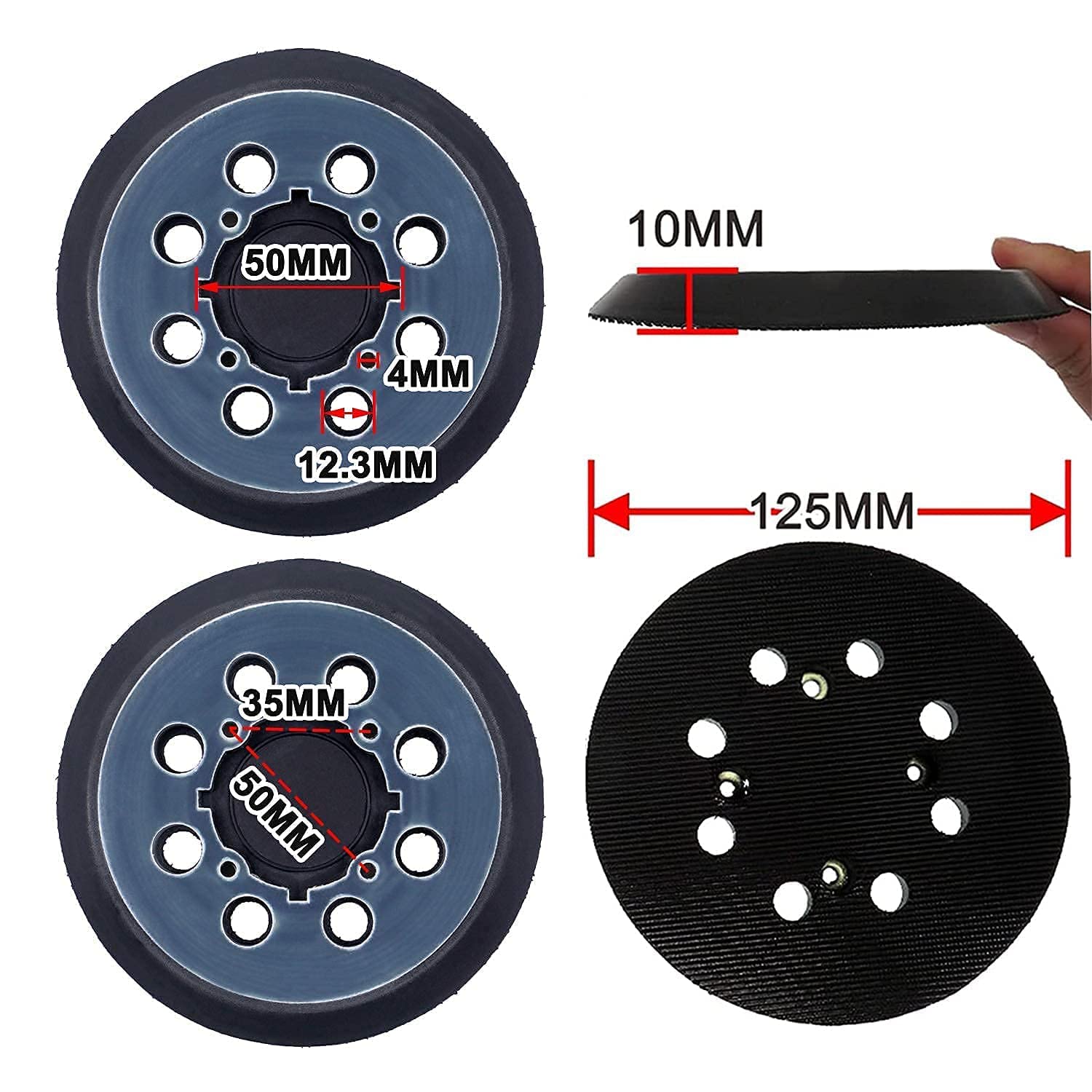 2 Pack 5 Inch 8 Holes Hook and Loop Replacement Sander pad Compatible with Dewalt Random Orbital Sander for DeWalt DWE6423/6423K, DWE6421/6421K, DCW210B, DWE64233 N329079