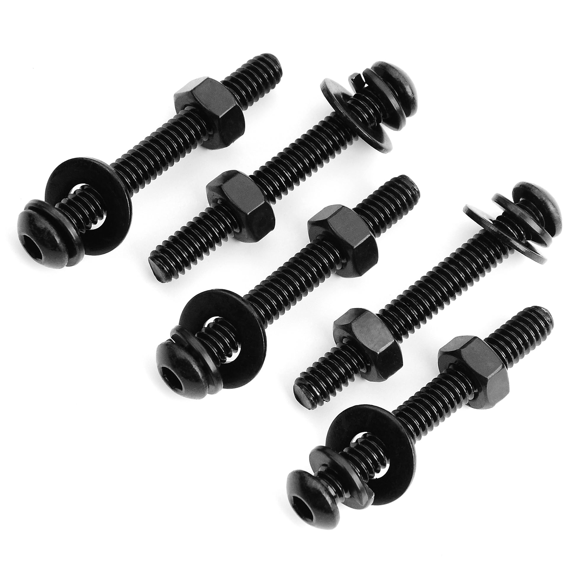 (20Sets) 1/4-20 Bolt x 2" Button Head Socket Cap Bolts Screws, Black Oxide 304 Stainless Steel Nuts and Bolts, 18-8 Allen Screws, Nuts and Bolts Assortment Kit, Fully Threaded Hex Spanner by Mywish