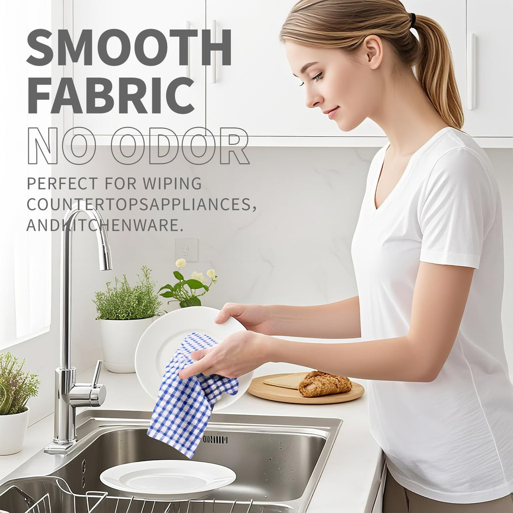 Oeleky Dish Towels for Kitchen, Cotton Kitchen Towels for Drying Dishes Pack of 8 (Multi B, 15X26 inches)