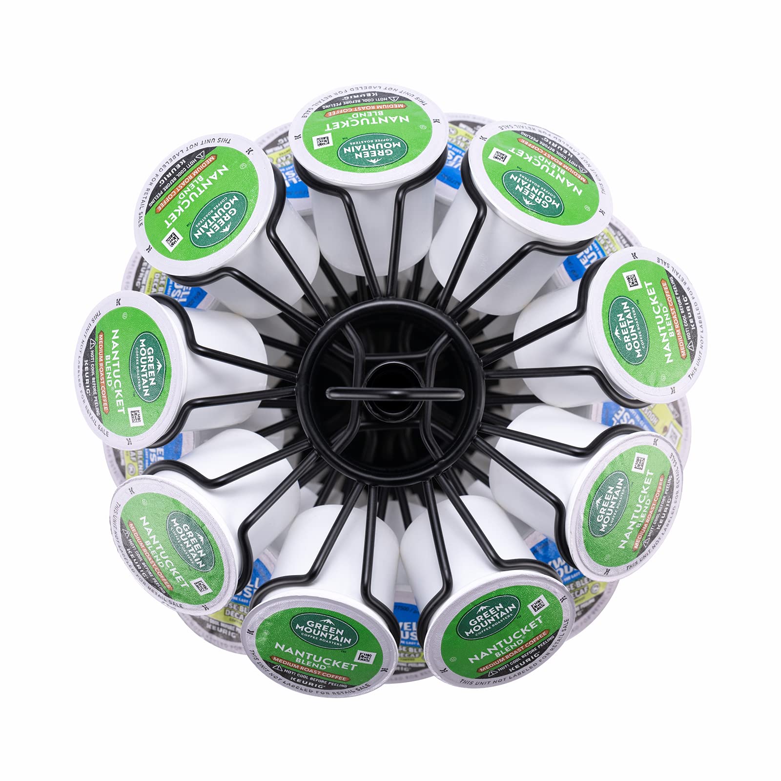 Rice rat K Cup Storage Coffee Capsules Pod Holder Carousel Capsule Display Storage for k cup（27pods-3tiers）