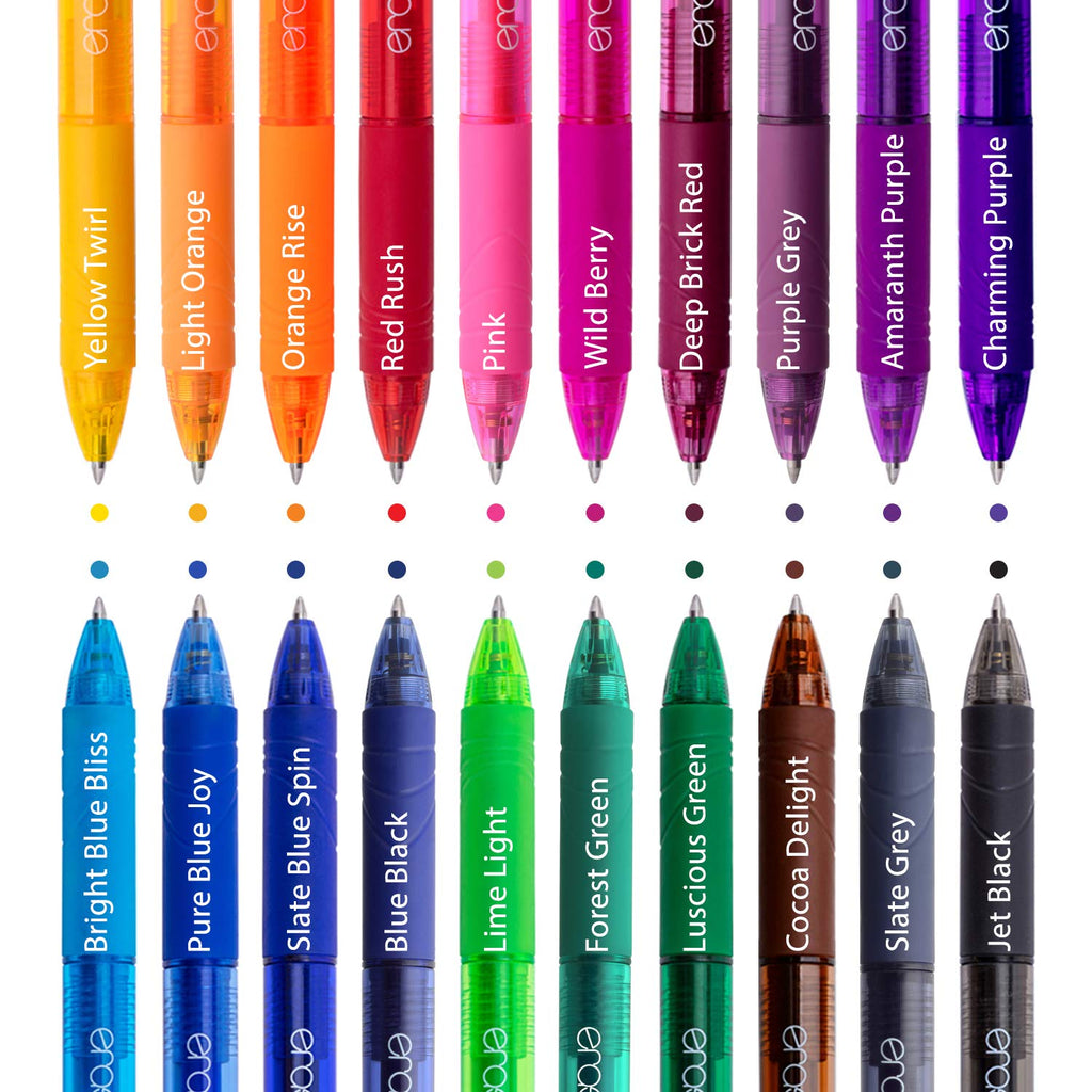 ParKoo 20 Colors Retractable Erasable Gel Pens Clicker, Fine Point 0.7 mm, Make Mistakes Disappear, Comfort Grip for Drawing Writing Planners and Crossword Puzzles