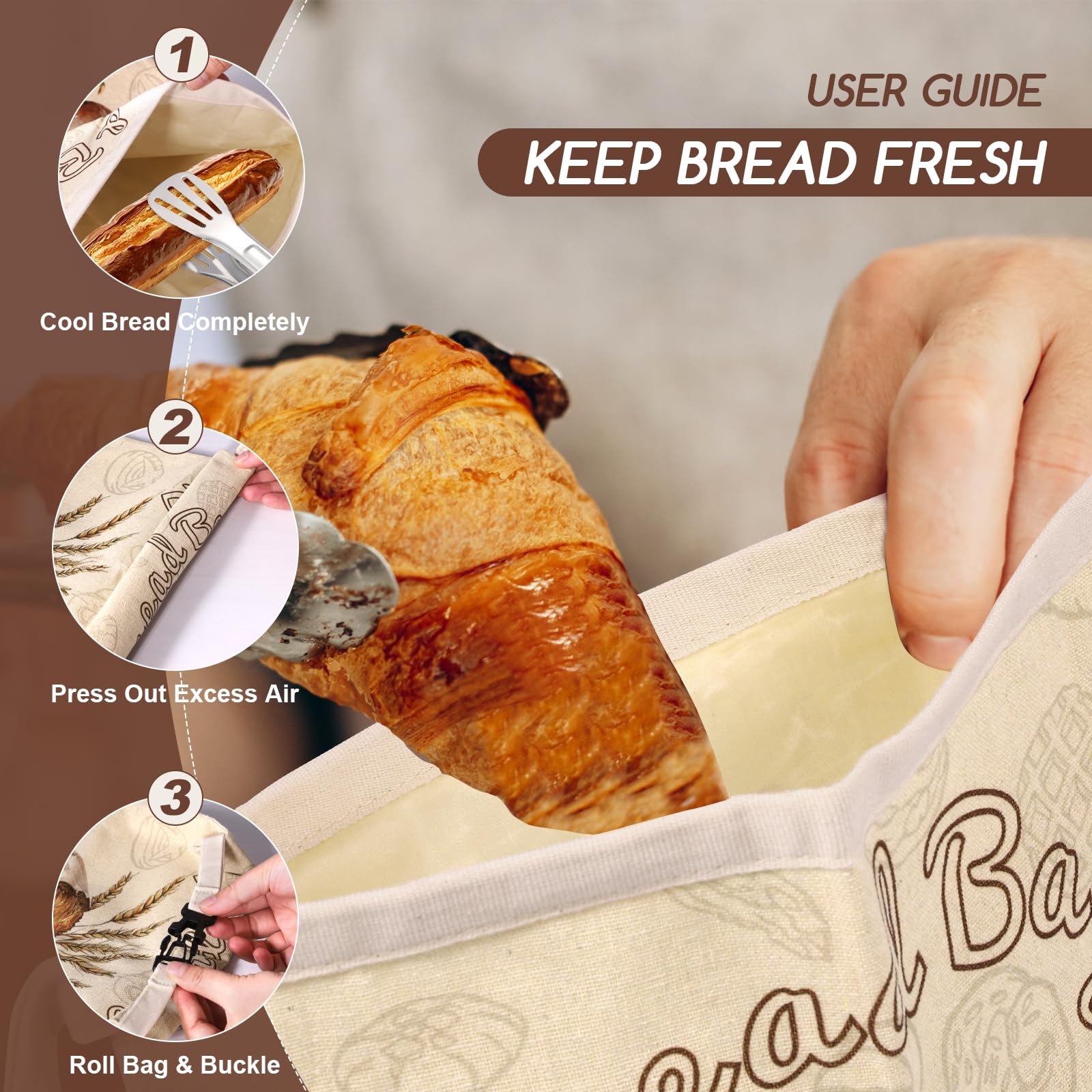 Beeswax Bread Bags for Sourdough, 2 Pack Reusable Bread Bag for Storage XL 17x13 Inch, Large Linen Bags for Homemade Sourdough - Keep Fresh, Freezer Safe
