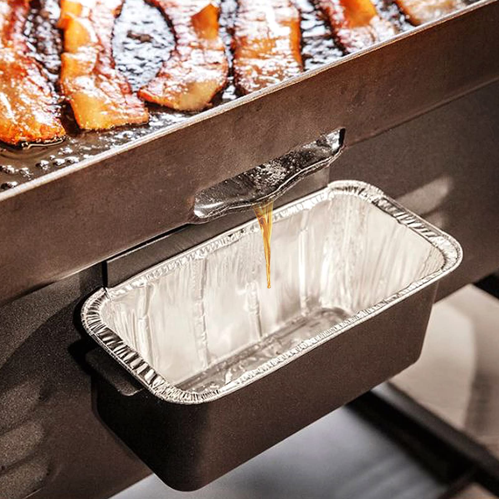 PACETAP 30 Pack Grease Drip Cup Liners for Blackstone 36, 30, 28, 22, 17 Inch, Grill Drip Pan, Griddle's Drip Tray, Griddle Oil Catcher, Disposable Foil Griddle Accessories for BBQ,Grilling,Oven (30)