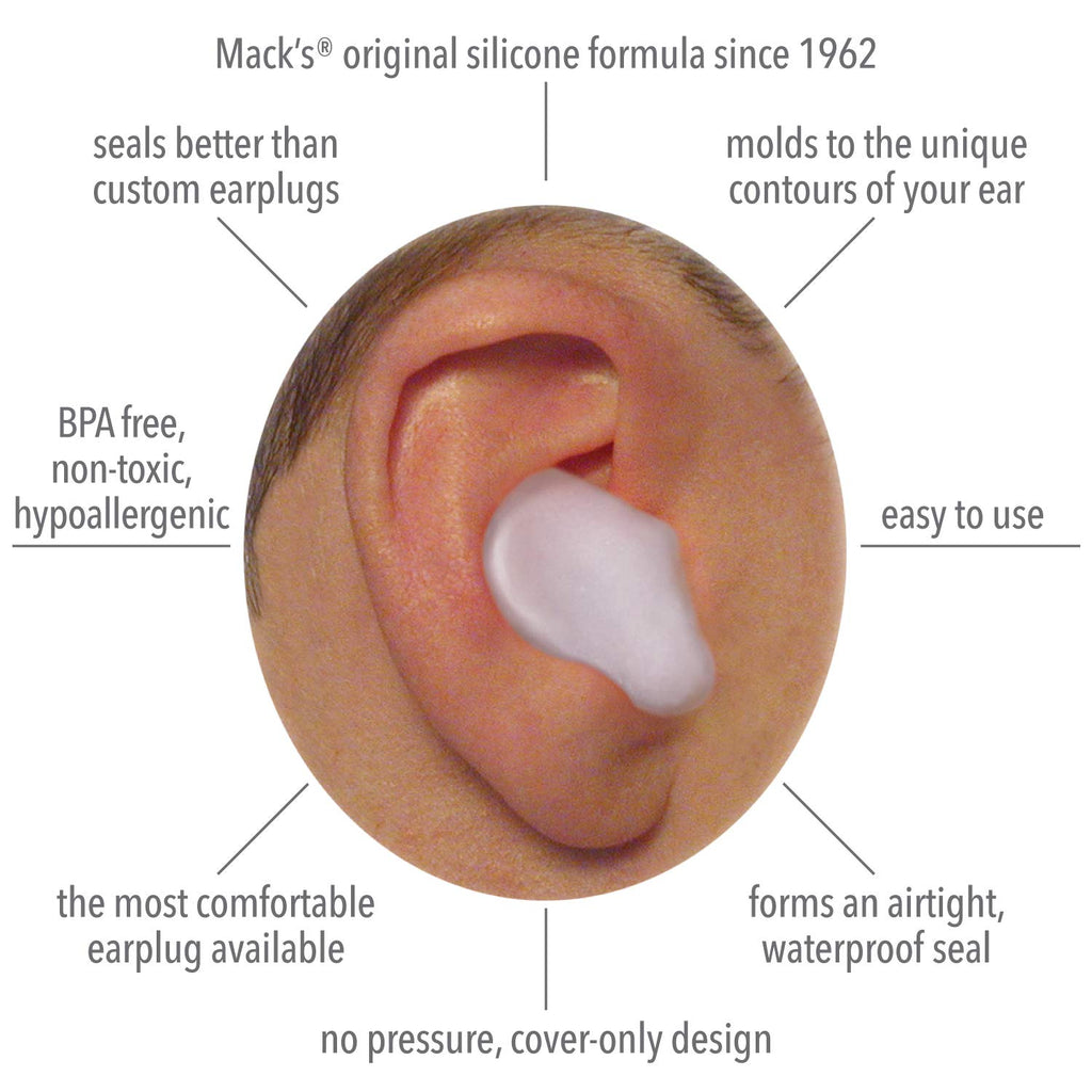 Macks Pillow Soft Silicone Earplugs Value Pack, 6 Count (Pack of 2)