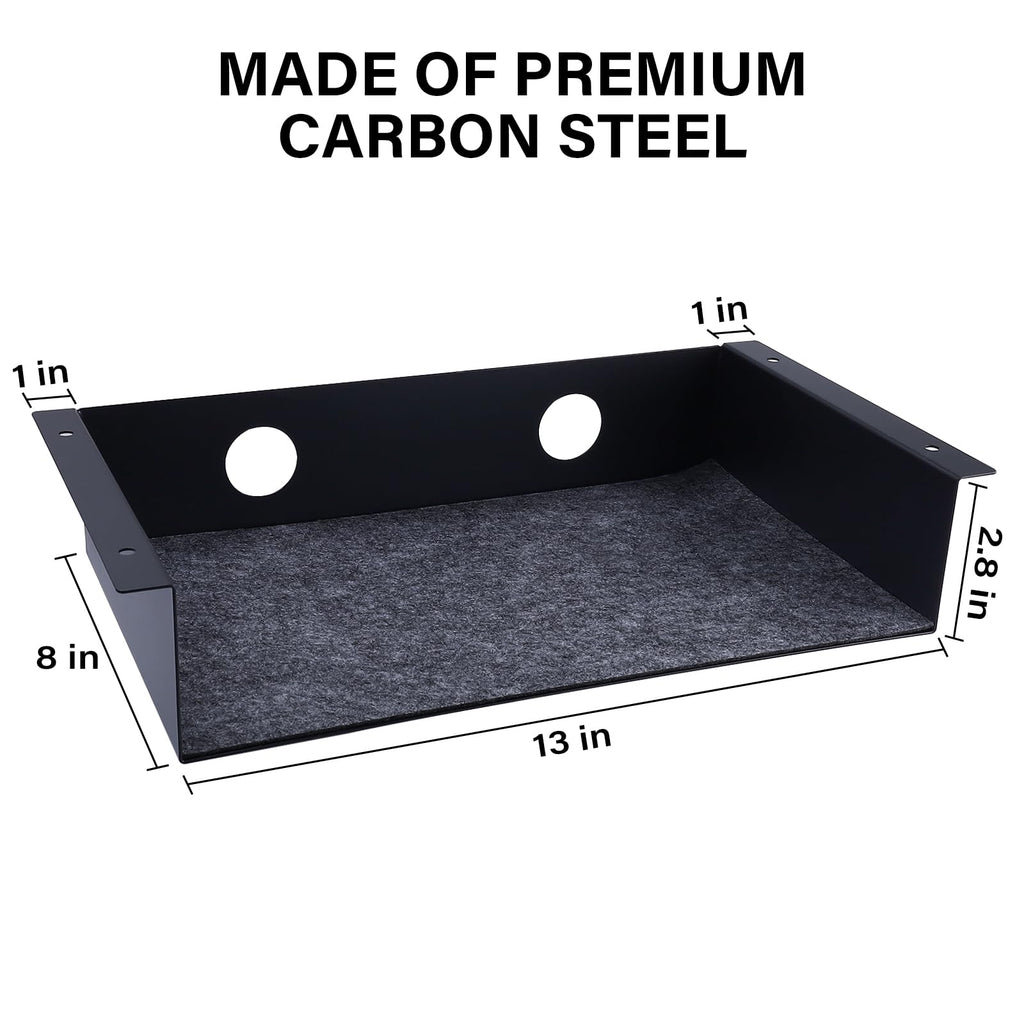Patioer Under Desk Storage Shelf, Steel Under Desk Tray Mountable Add-On Shelf for Table Office Desk, Large (Pack of 1)