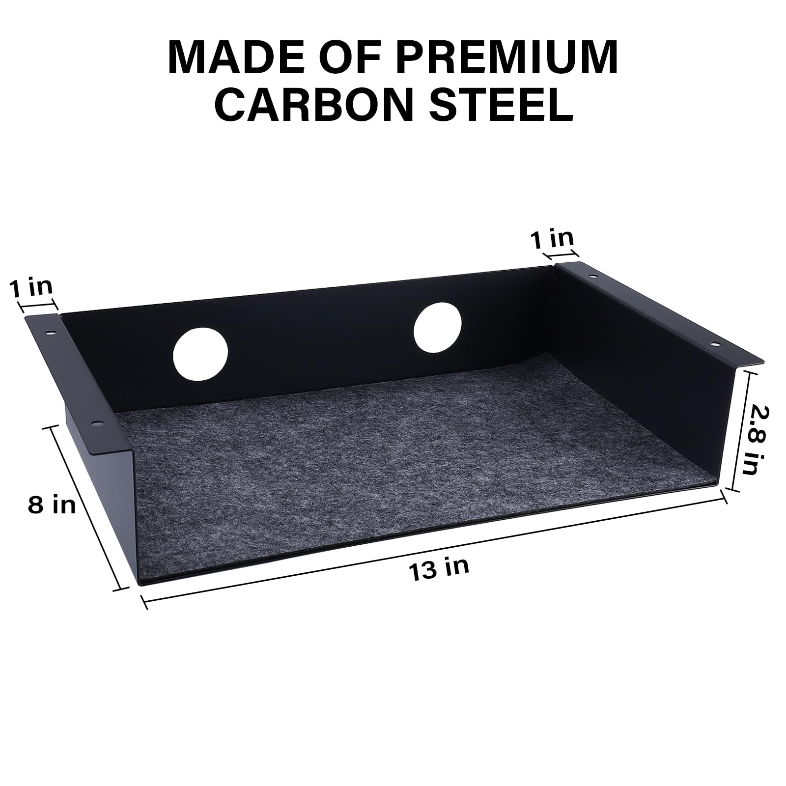 Patioer Under Desk Storage Shelf, Steel Under Desk Tray Mountable Add-On Shelf for Table Office Desk, Large (Pack of 1)