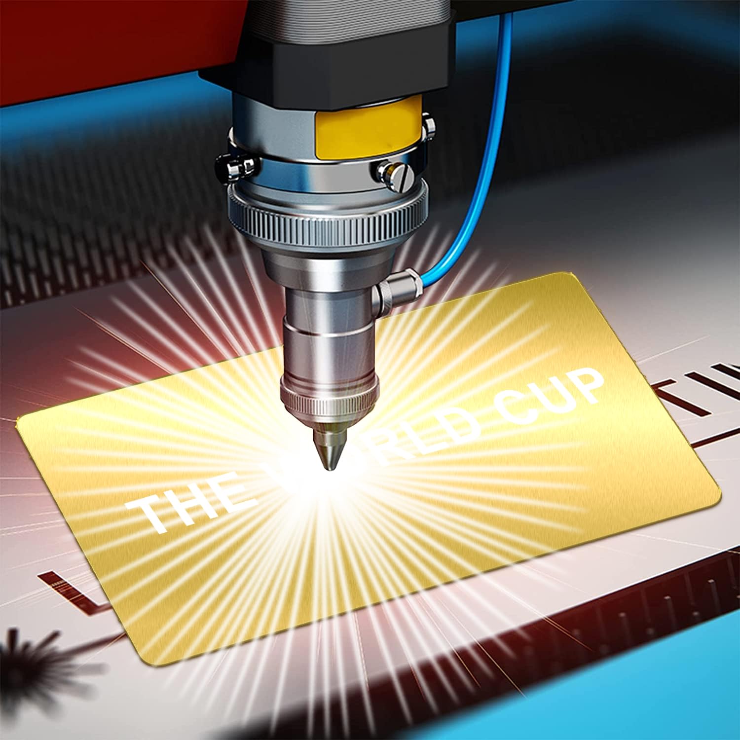 MaehSab 100 Pcs Gold Aluminum Business Cards, DIY Metal Name Cards, 3.4 x 2.1 Inch