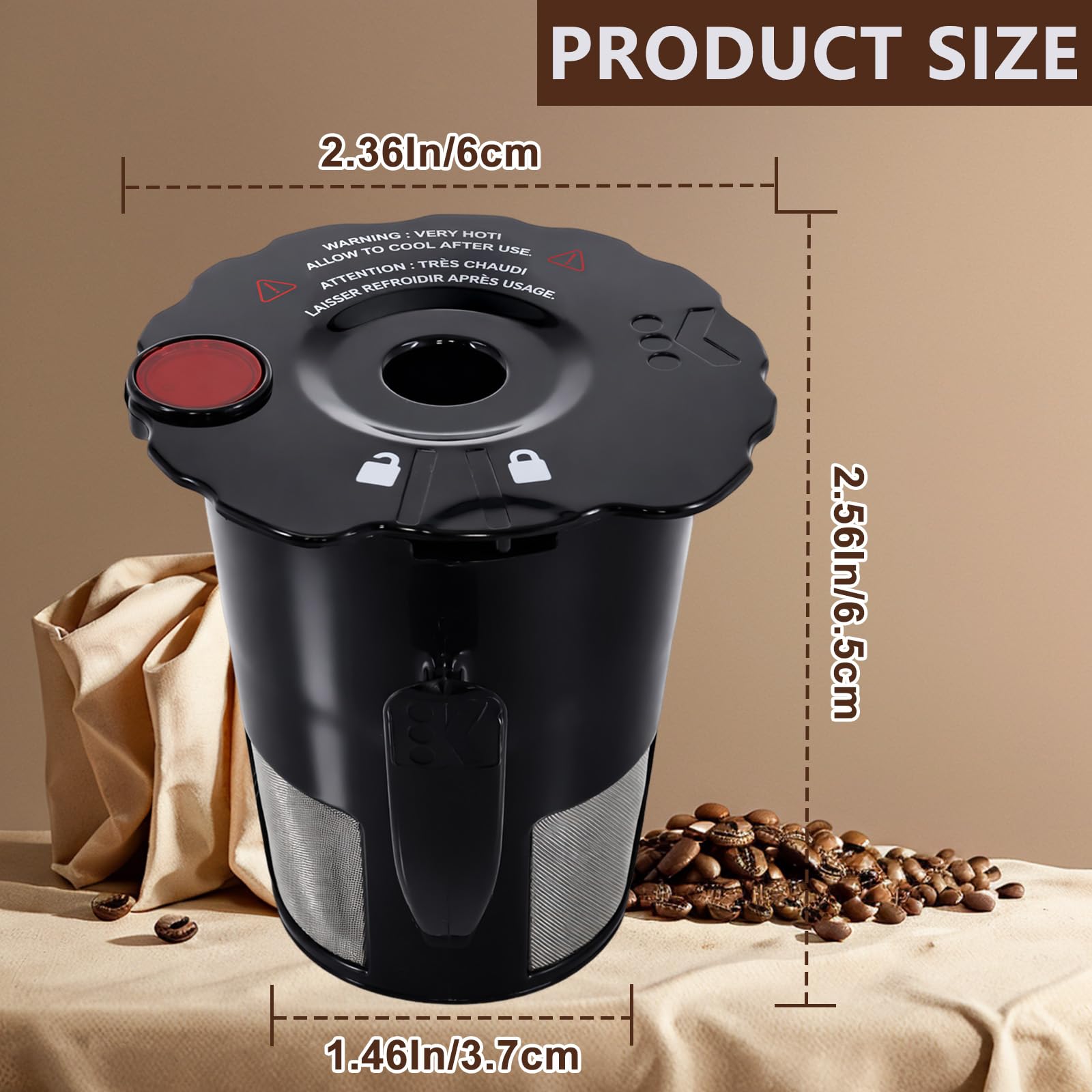 Podoy K Cup 2.0 Reusable Coffee Filter 119367 2.0 Model Black Small Coffee Filter K200 K250 K300 K350 K400 K450 K460 K475 K460 K500 K550 K560 K575 (Pack of 2)