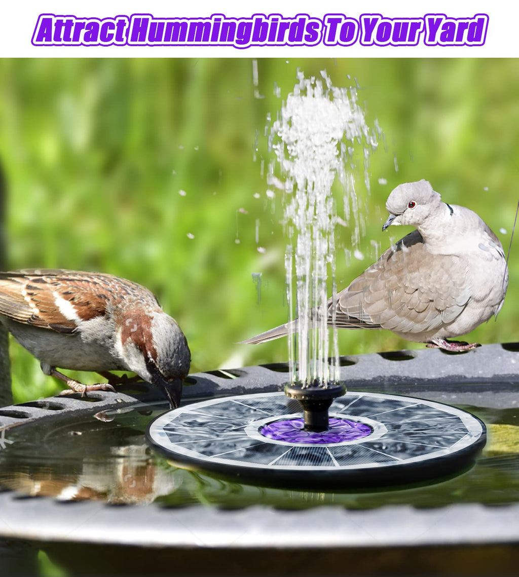 SZMP Solar Fountain 3.5W Bird Bath Fountains with Flower Upgraded Glass Panel, Solar Powered Water Fountain with 7 Nozzle & 4 Fixer, Solar Fountain Pump for Bird Bath, Garden, Pond, Pool (White)