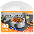 40 Pack Slow Cooker Liners, Large Size 13"x 21" Cooking Bags Disposable Pot Liners, Plastic Slow Cooker Bags Fits 3-8 Quarts, BPA Free, Suitable for Oval & Round Pot