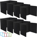 Elsjoy 8 Pack Student Desk Dividers with 16 PCS Sticker Labels, Plastic Study Carrel Divider Black Privacy Folders, Testing Dividers Classroom Privacy Shield for Student Desks
