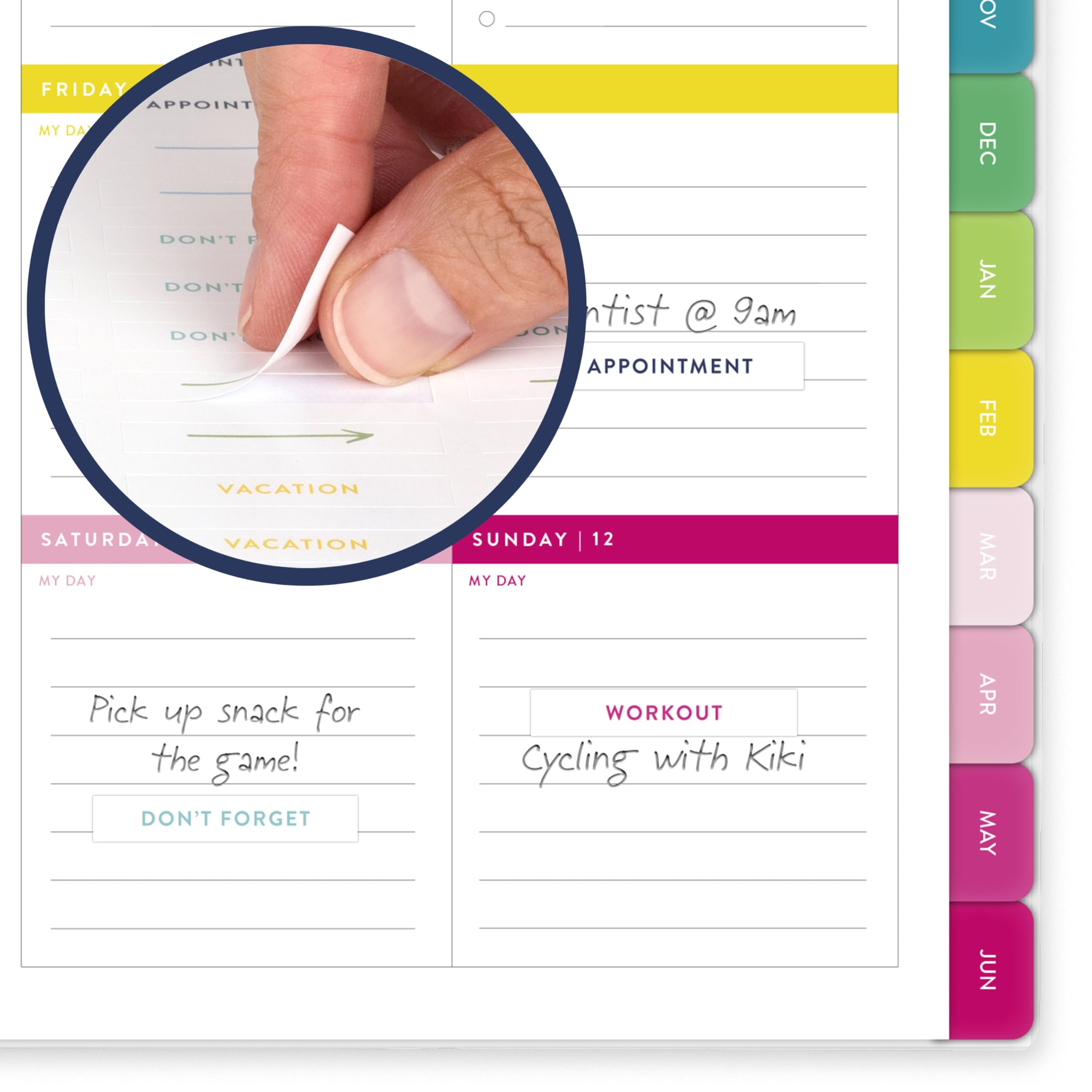 AT-A-GLANCE Planner 2026-2027 Weekly & Monthly Academic 12-Month July-June, 5-1/2" x 8-1/2", Front Cover Pocket, Simplified by Emily Ley, Oversized Plaid (EL51-201A)