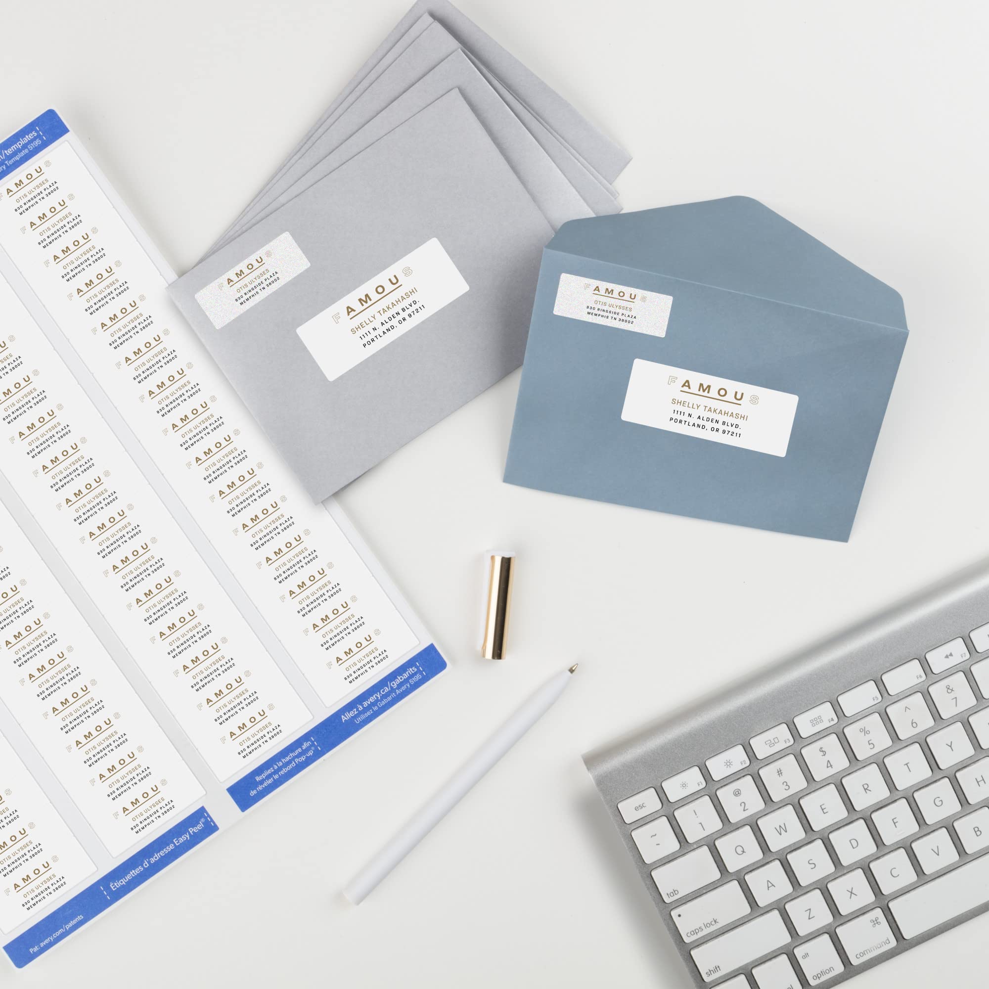 White Easy Peel Address Labels with Sure Feed, Laser,