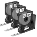 Rhino 18051 Compatible Dymo 4200 Rhino Heat Shrink Tube Labels for DYMO 18051 1/4" 6mm Industrial Label Tapes Work with DYMO 4200 5200 5000 6000 Industrial Label Maker, Black on White, 3-Pack