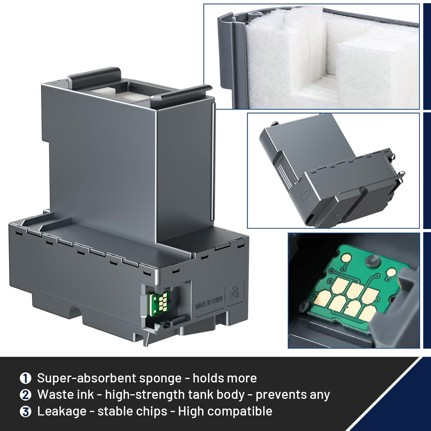 Faedra T04D1 Ink Maintenance Box (2Pack) for ET-15000 ET-3750 ET-3760 ET-4750 ET-4760 ET-3850 ET-4850 WF-2860 XP-5100 ET-3710 ET-5150 ET-3830 ST-M1000 ST-3000 ET-M2170 Maintenance T04D100/EWMB2/E-04D1