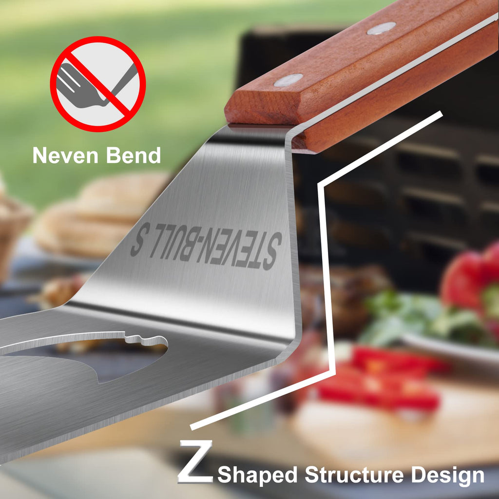 BBQ Accessories for Grill, 7 in 1 Grill Spatula with Fork,17 Inch Barbecue Tools, Dad Gifts, Gifts for Men, Dad, Husband