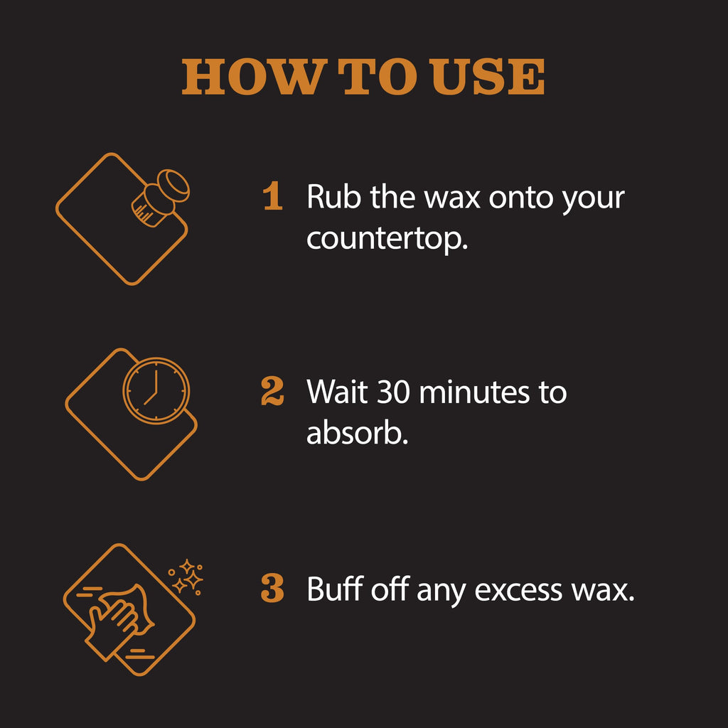 CLARK'S Finishing Kit for Soapstone - Slate and Concrete Countertops Wax- Includes Wax - Large Applicator and Buffing Pad - Carnauba Wax Food Grade (6oz) - Enriched with Natural Lemon & Orange Extract