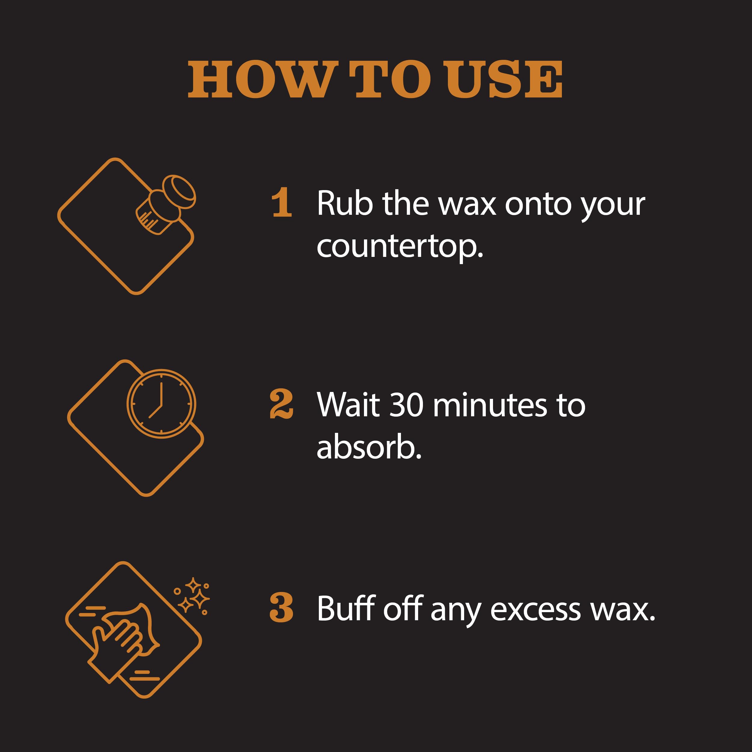 CLARK'S Finishing Kit for Soapstone - Slate and Concrete Countertops Wax- Includes Wax - Large Applicator and Buffing Pad - Carnauba Wax Food Grade (6oz) - Enriched with Natural Lemon & Orange Extract