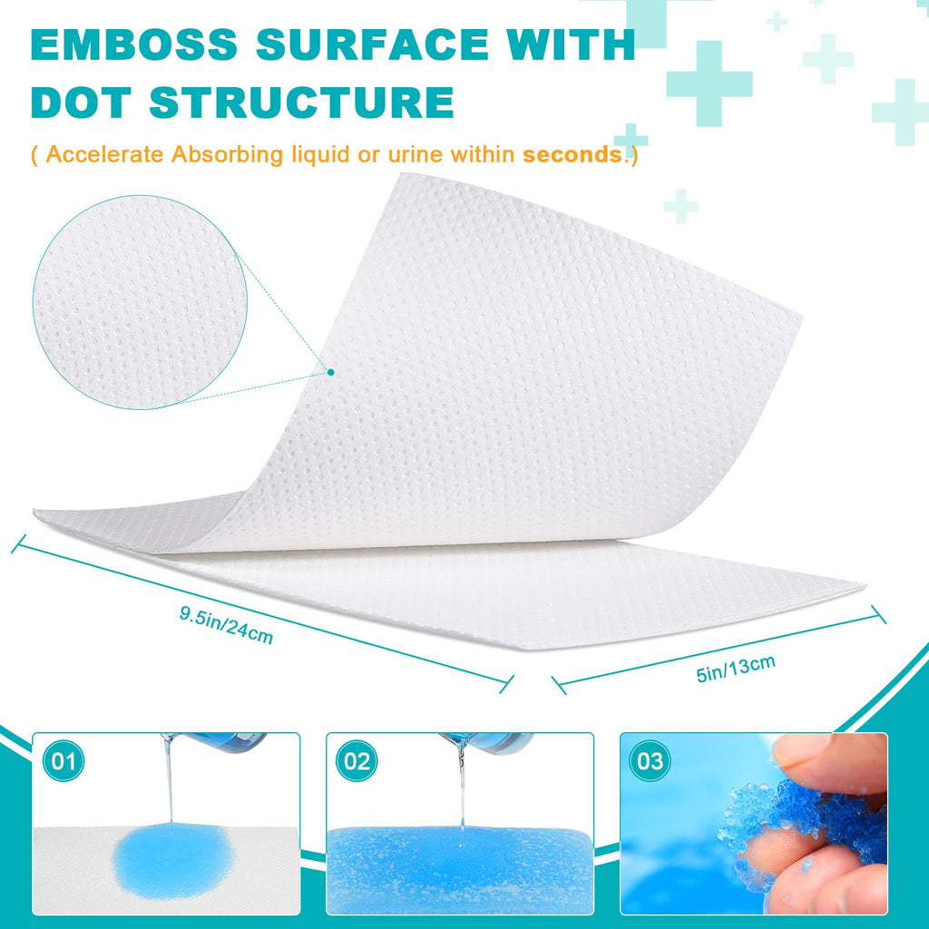 Oumee 90 Count Absorbent Commode Pads for Bedside Commode Bucket, Commode Liners Pads with Absorbent Gel, Potty Liner Pads for Adults Portable Toilet Bags Bedpans (90 Pcs)