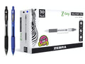 Zebra Pen Z-Grip Retractable Ballpoint Pen, Smooth-Flowing Ink, Fine Point, 0.7mm, School & Office Supplies, Ideal for Note-Taking, Journal and Planner Use, Blue and Black Ink, 30-Pack (25330)