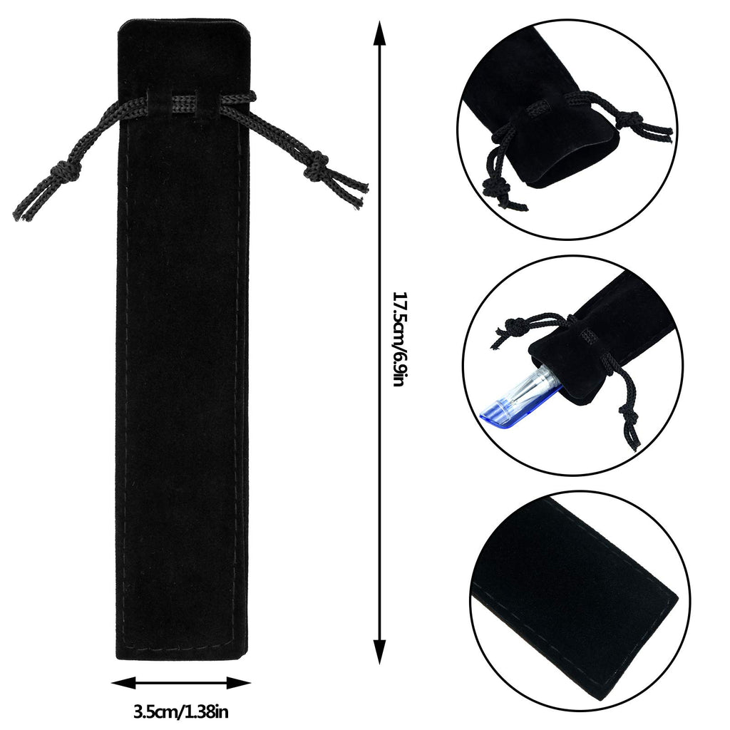 SUMERSHA 100pcs Velvet Pen Pouch Drawstring Pen Bag Single Pen Sleeve Holder for Office Business Gift