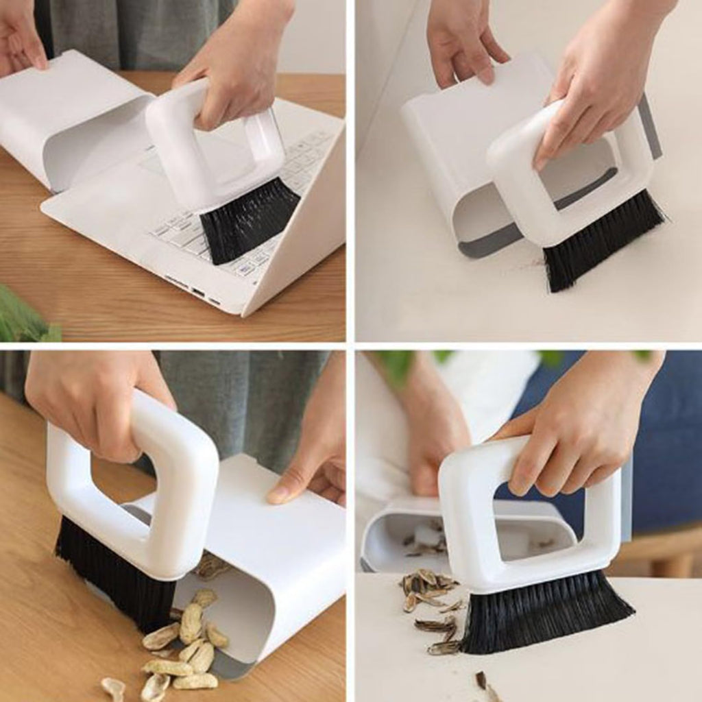 Mini Dustpan and Brush Sets Broom Perfect Fit Portable Handheld for Keyboard Bedroom Bathroom Kitchen Counter Camping Tent BBQ Table