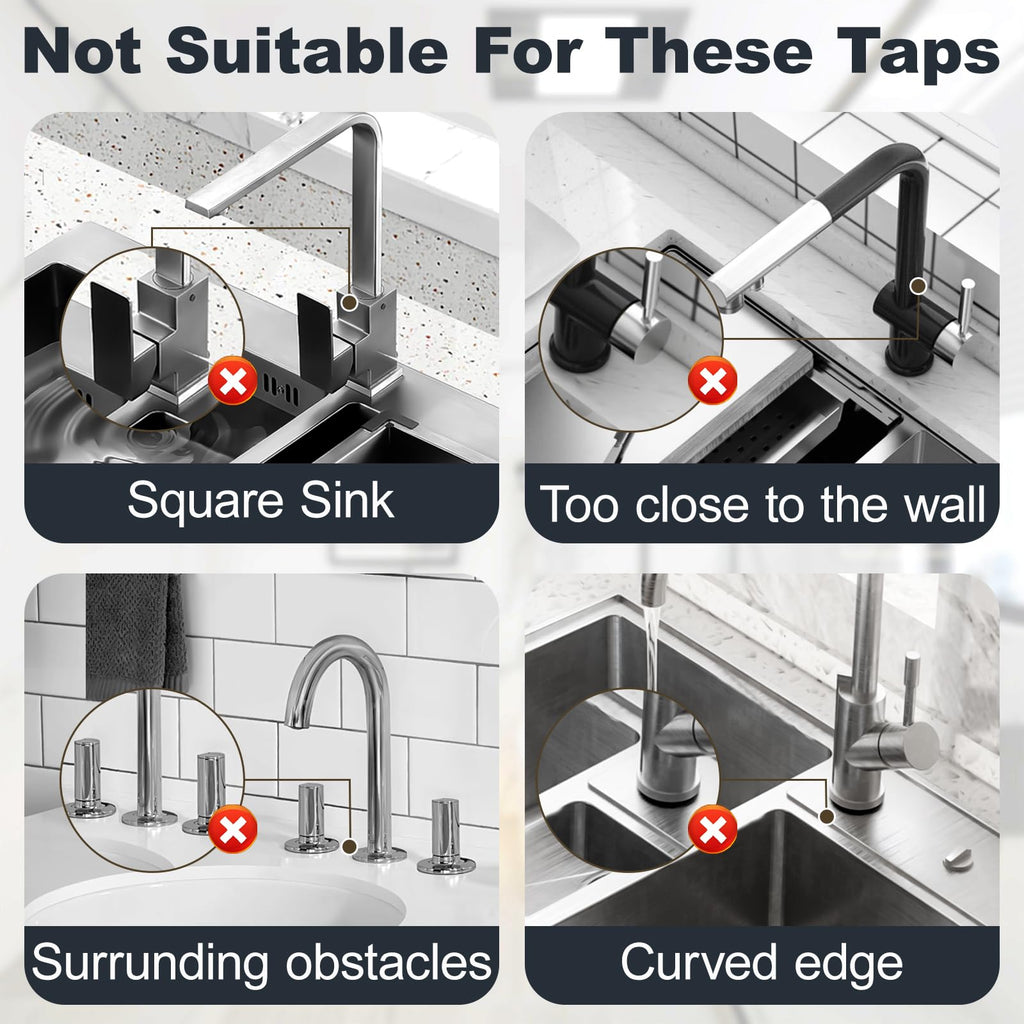 Accock 24 inch Kitchen Sink Splash Guard, Silicone Draining Mat for Sink, Longer Silicone Faucet Drainer Pad, Sink Protectors for Kitchen Sink Mat, Sponge Holder for Kitchen. (Grey, XXL(24 * 5.5))