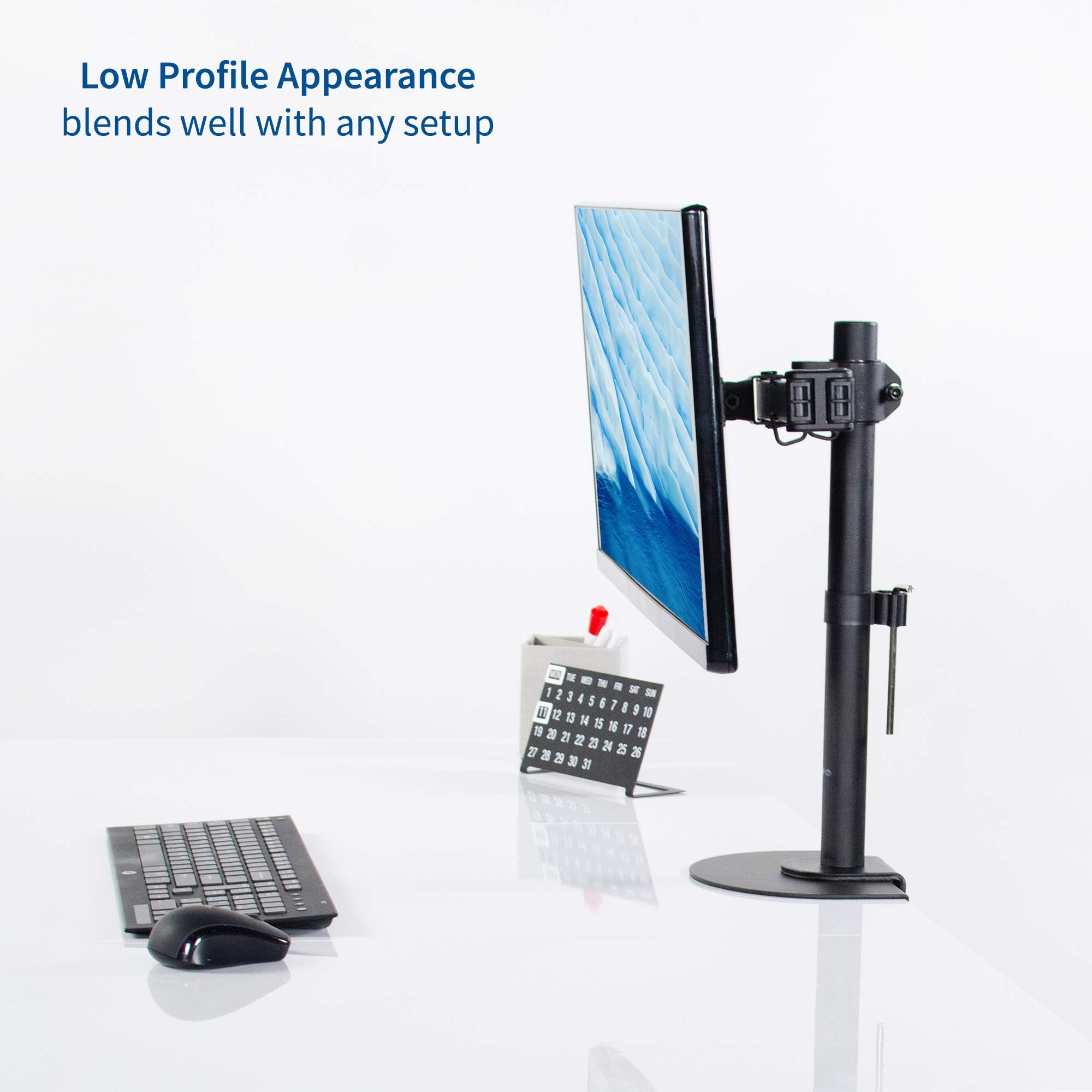 VIVO Black Steel Reinforcement Bracket Mount Plate for Thin, Glass, and Other Fragile Table Tops, Clamp Compatible with Most Monitor Stand C-Clamp Installations STAND-AC01R