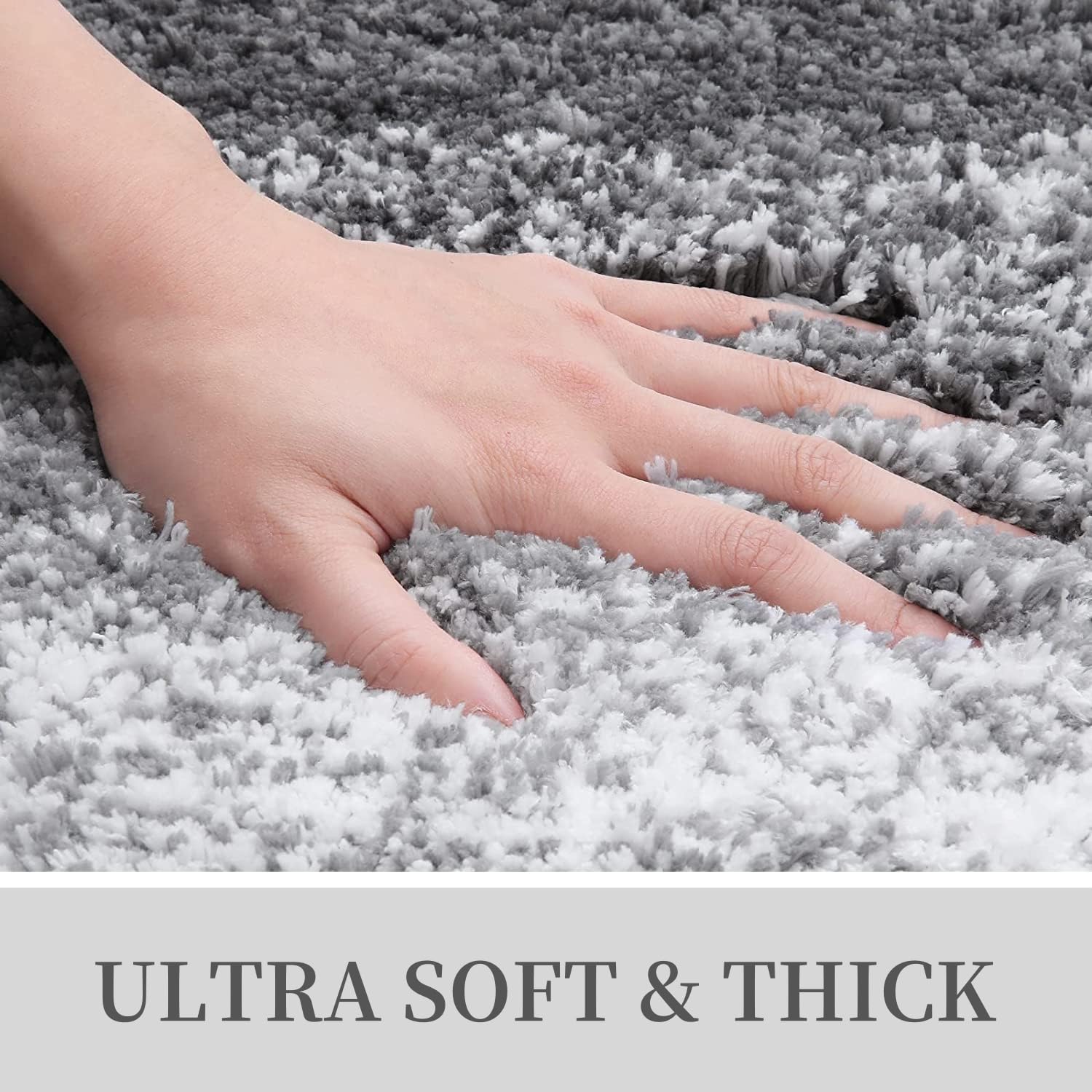 OLANLY Luxury Microfiber Bath Mat, Extra Soft and Absorbent Bathroom Mat, Non-Slip Plush Shaggy Bathroom Rug, Machine Wash Dry, Bath Rugs for Bathroom Floor, Tub and Shower, 20x30, Grey