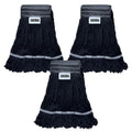 KLHB-YF 21 oz Thick Looped End Black Mop Heads - Heavy Duty Thick Black Replacement Mop Heads Cotton Washable Industrial mop Heads Heavy Duty for Commercial & Home Cleaning