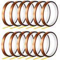 TUPARKA Heat Tape for Heat Press Resistant Temperature Polyimide Tape,Ideal Solution for Heat Transfer,Sublimation,Heat Vinyl Press,3D Printing Electronics,Soldering,Circuit Board and More(12 Rolls)