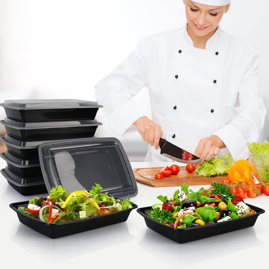 Meal Prep Containers Reusable - 48oz Food Storage Containers with Lids 30 Pack, to Go Food Containers for Meal Prep, Disposable to Go Containers with Lids, BPA Free, Microwave/Dishwasher/Freezer Safe
