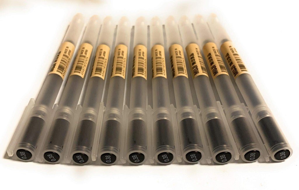 Moma Muji Gel Ink Ball Point Pen, 0.38-mm, Black, 10 Pcs