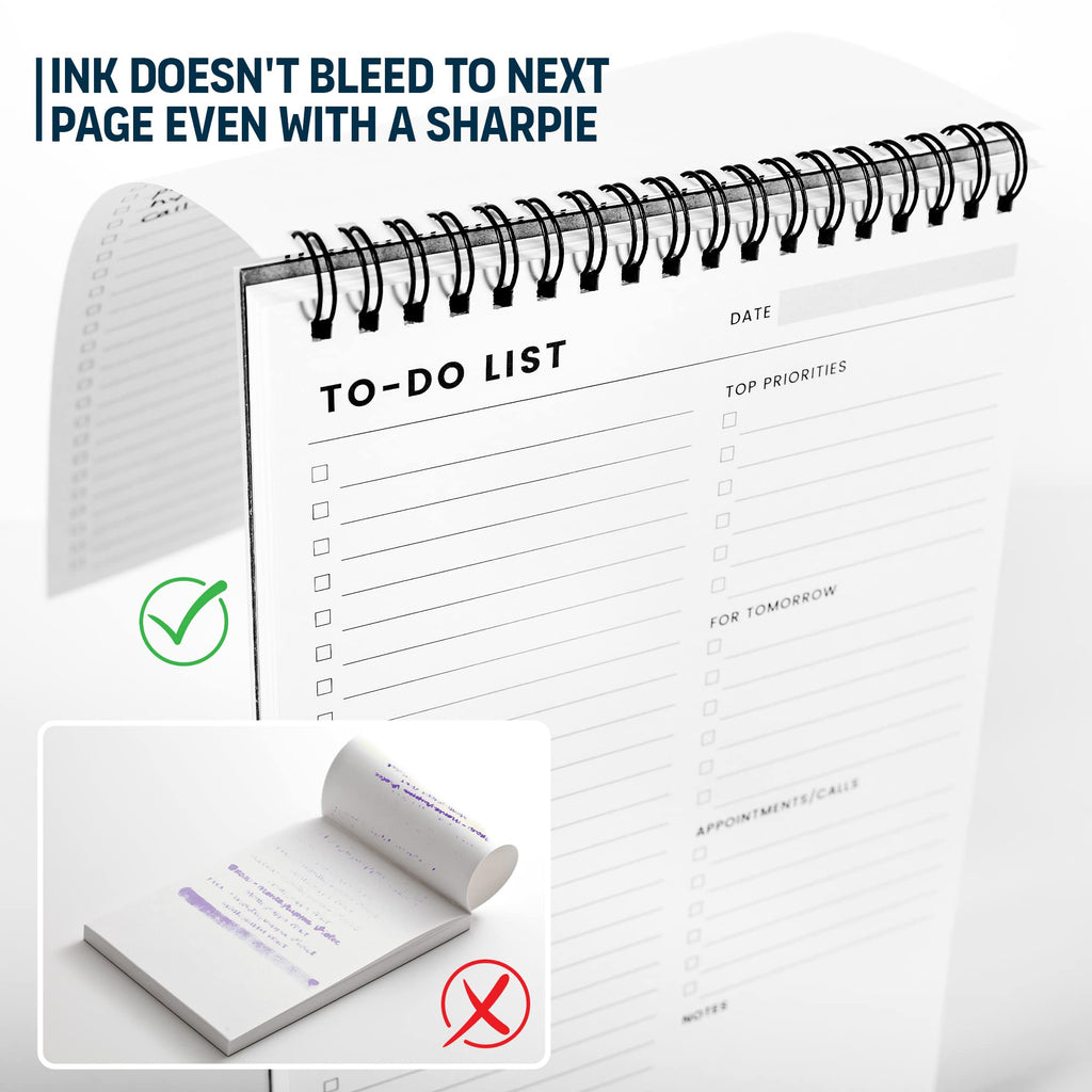 To Do List Notepad 3 Pack: Has Multiple Functional Sections - 6.5 x 9.8" 60 Sheets - Spiral Daily Planner Notebook - Task Checklist Organizer Agenda Pad for Work, Note and Todo Organization