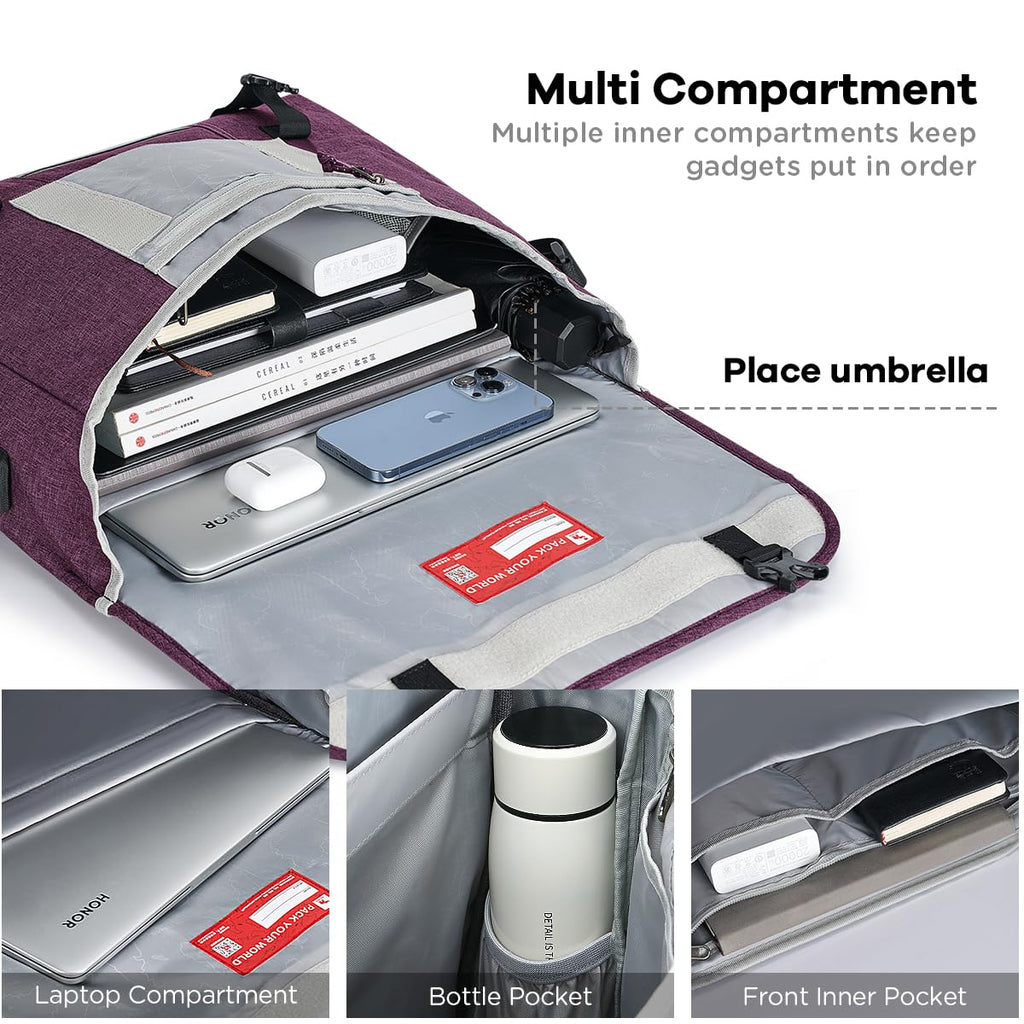 OIWAS Messenger Bag - 14 Inch Messenger Bags Men, Messenger Bag for Women, Lightweight Water Resistant Computer Bag, College Book Bag