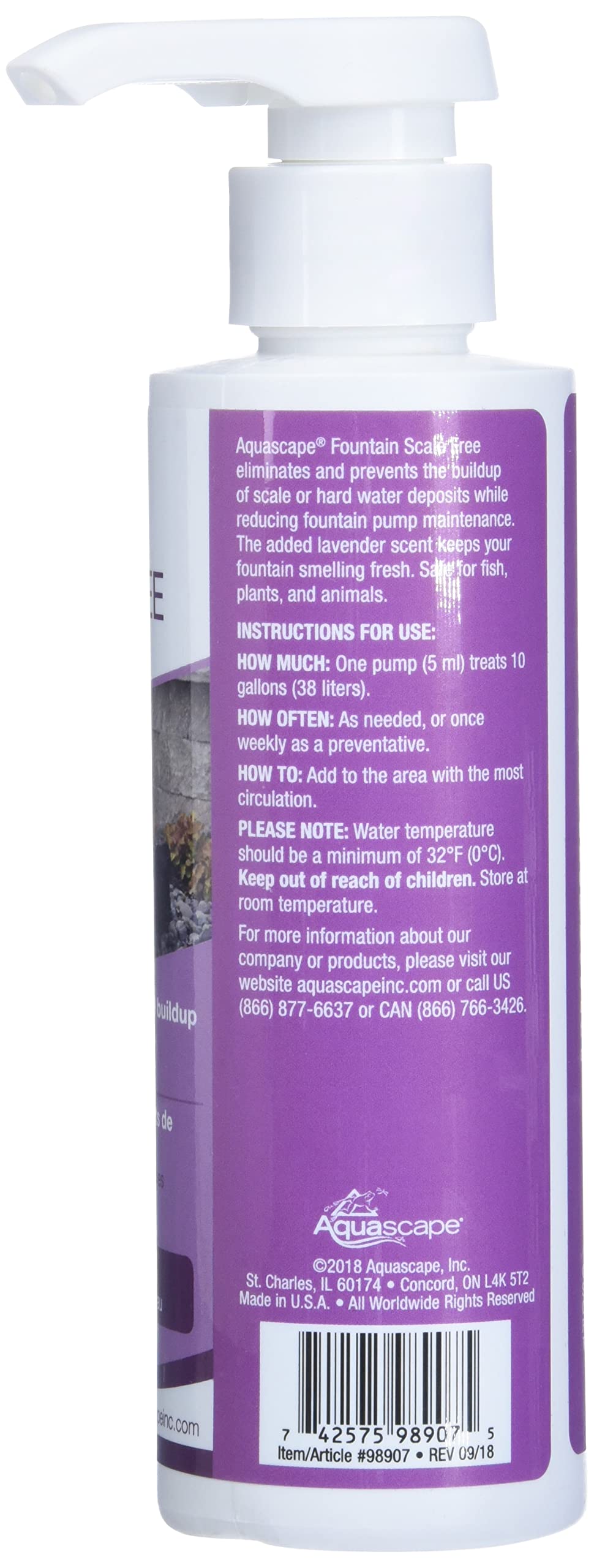 Aquascape 98907 Fountain Scale Free Water Treatment, 236ml/8.5 oz