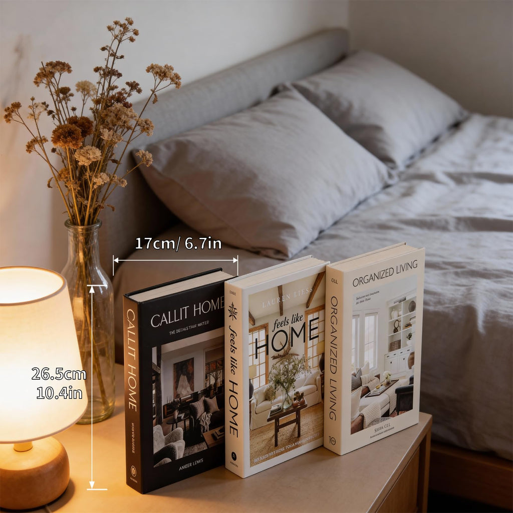 3 pcs Fashion Decorative Books Set for Home Decor,Aesthetic Fake Books for Decoration,Modern Faux Books,Perfect for Coffee Tables,Bookshelves,Room Accents,Entryway,Mantle,Nightstand,Display Props