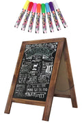 Double Sided Chalkboard Sign Tabletop Chalk Board Easel Sign, 10" x 14" Countertop Rustic Menu Food Board for Kitchen, Bar and Restaurants(Torched Brown)