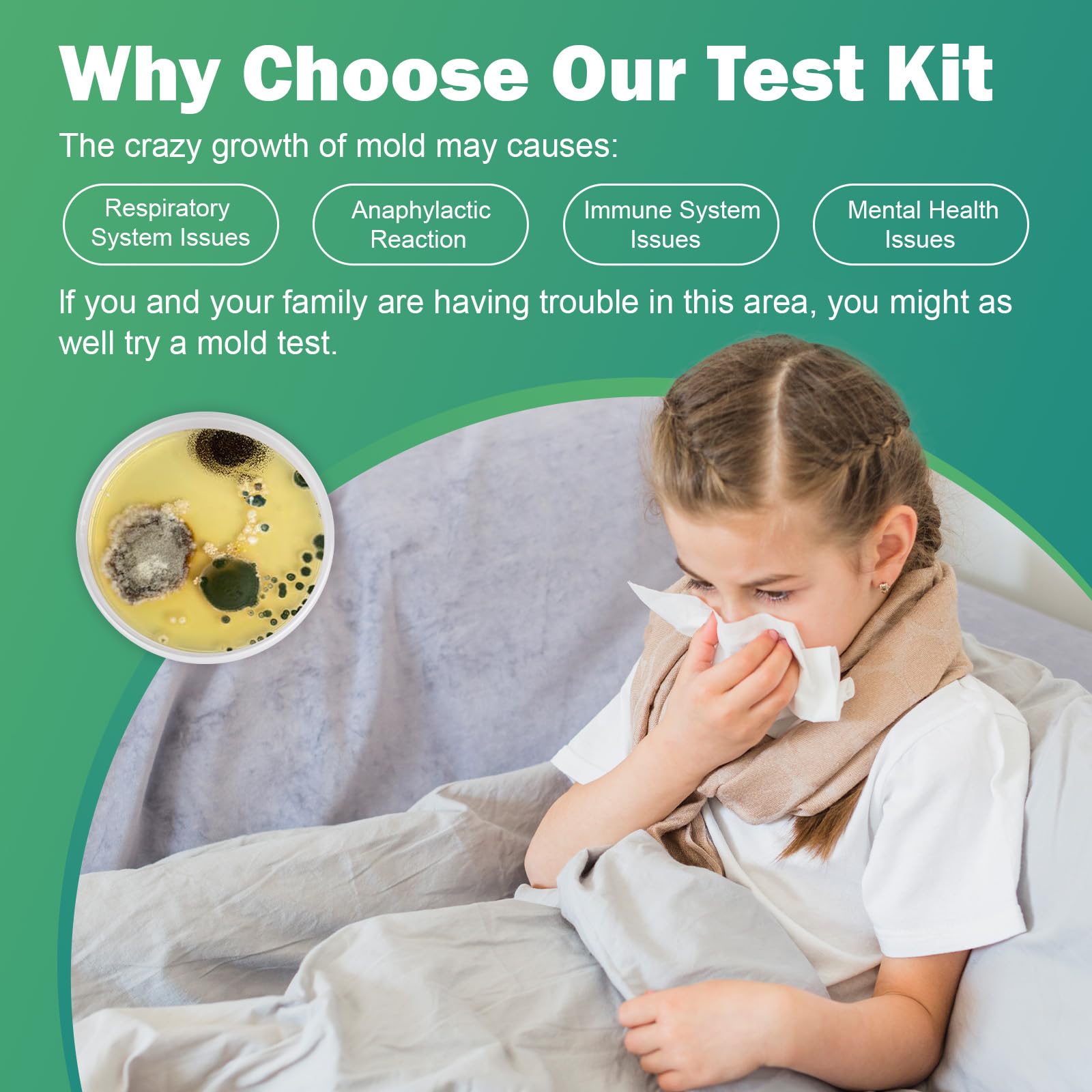 Carethetic Mold Test Kit for Home - 6 DIY Tests Included for Air, Surface & HVAC, Lab Analysis & Expert Consultation