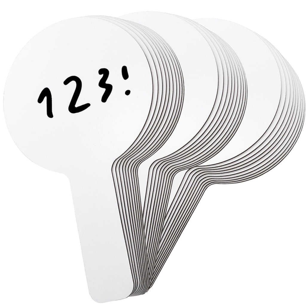 Cididu 30 Pack Dry Erase Answer Paddle, Mini White Boards, Double Sided Handheld Paddles, Thickened Auction Paddles for Students, Small Dry Erase Signs Boards for Classroom Teachers School Supplies