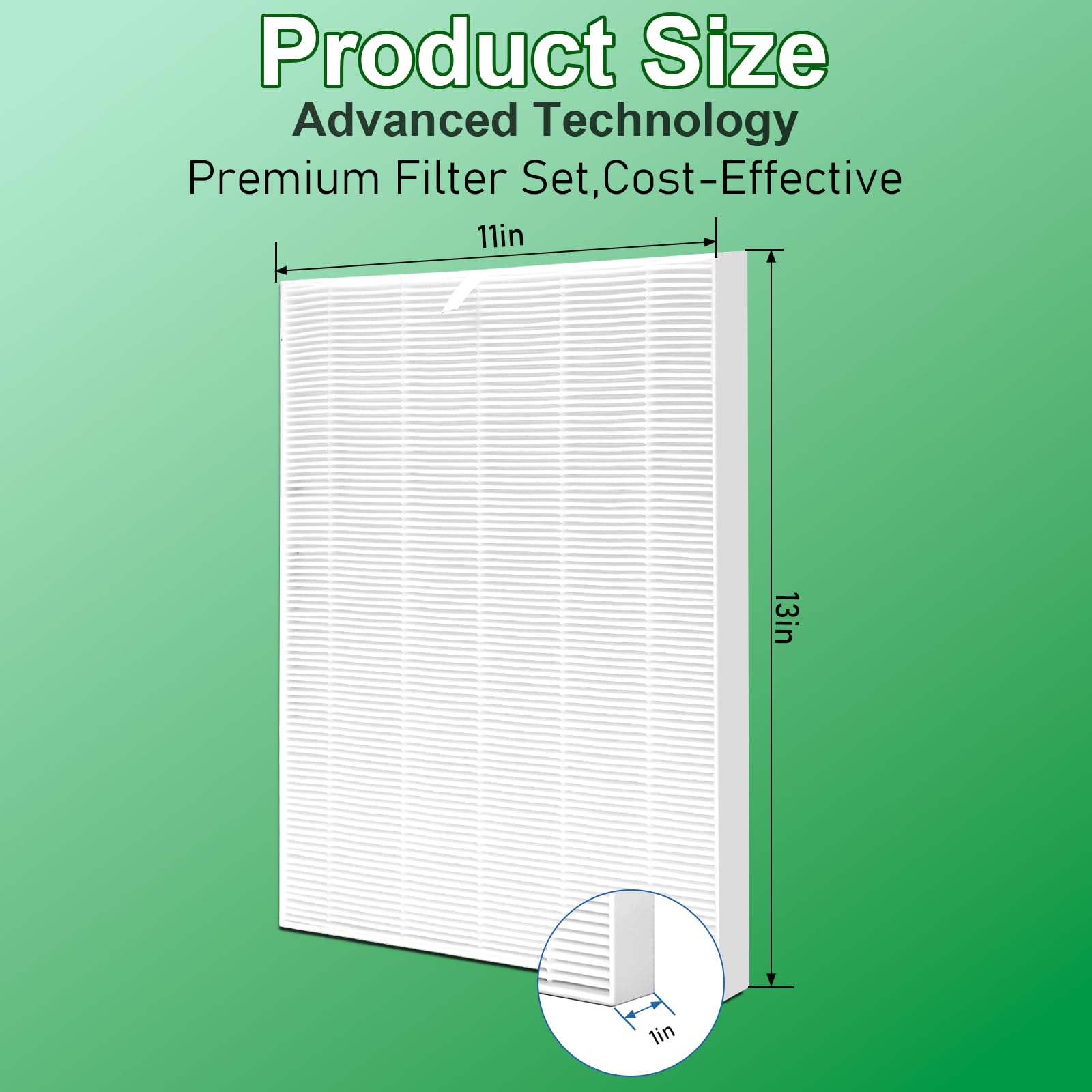 C545 True HEPA Replacement Filter S Compatible with Winix C545 Air Purifier, Replaces Part # 1712-0096-00 and 2522-0058-00 - H13 True HEPA Filter Only 2 Pack