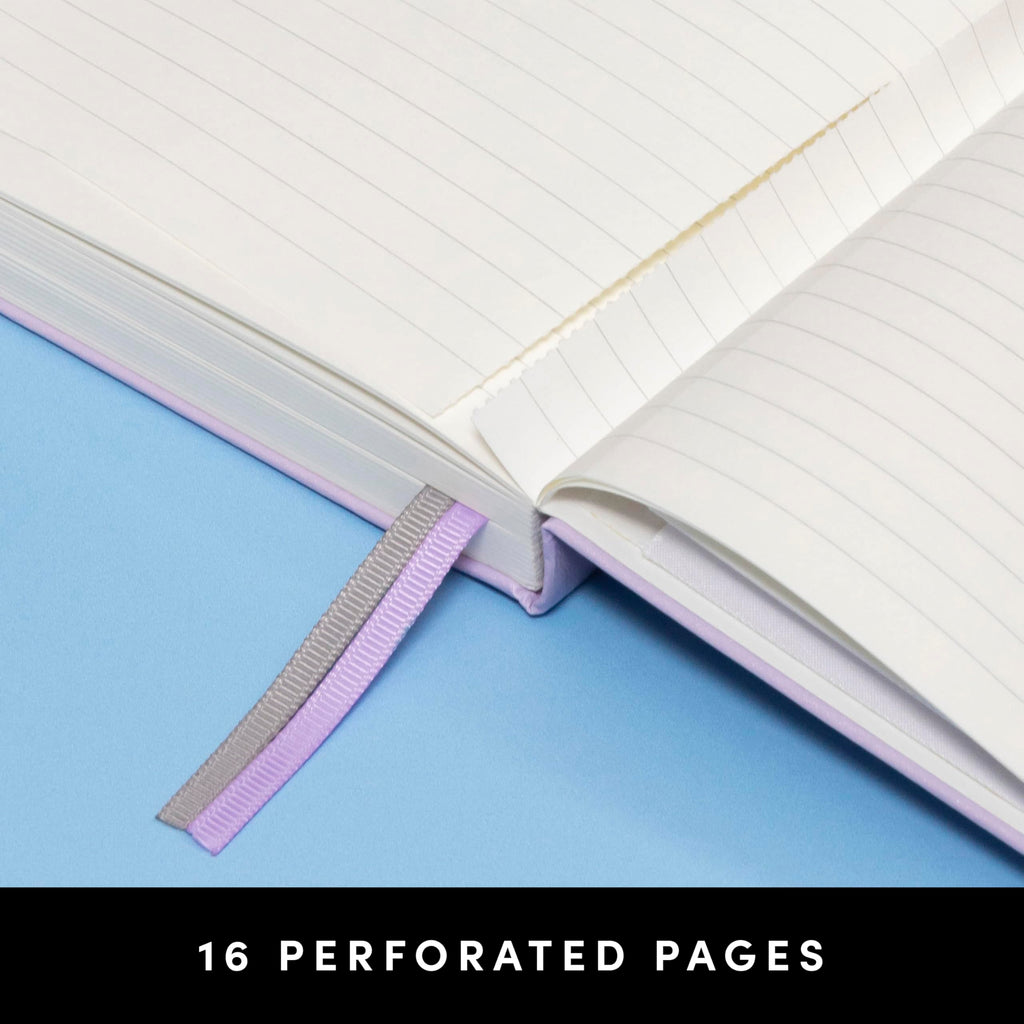 PAPERAGE Lined Journal Notebook, (Black), 252 Pages, Medium 5.6 in x 8 in - 100 GSM Thick Paper – Hardcover Journaling Notebook for Work, School & Note Taking