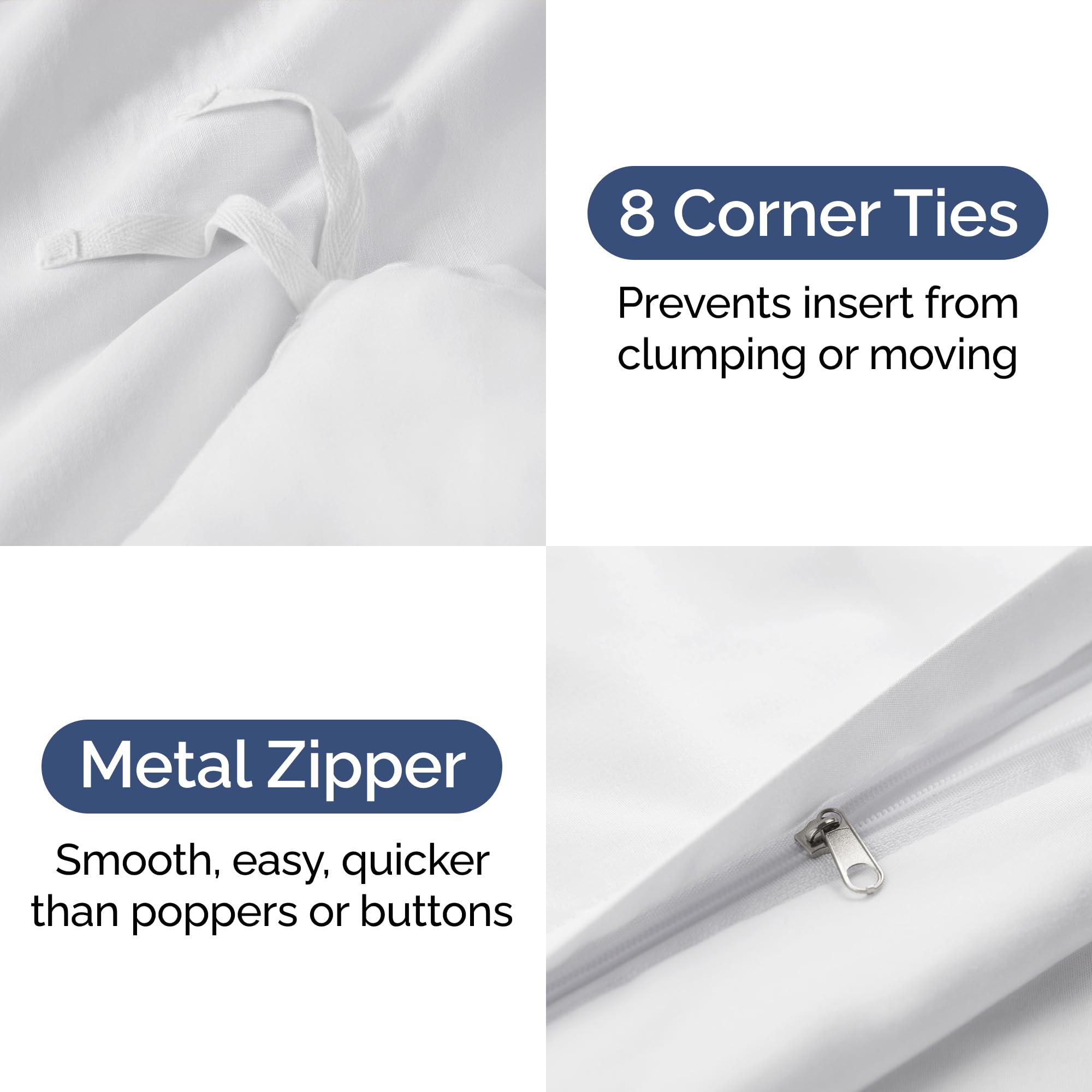 White Duvet Cover Queen Size - Extra Soft Queen Size Duvet Cover - Lightweight, Comfy, Cozy & Breathable - Easy Care & Fade Free with Zipper Closures & Ties - 90" x 90" Inches - Comforter Not Included