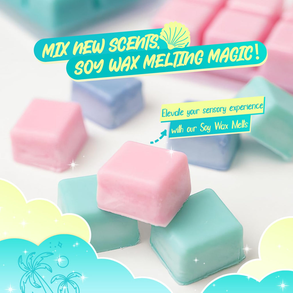 SoulOrigin Summer Scented Wax Melts, Strong Scented Wax Cubes Gift Set, Soy Wax Tarts for Warmer, Sea Breeze, Coconut, Pina Colada, Pink Beach, Pineapple, Watermelon, Vanilla Ice Cream, Fresh Cotton